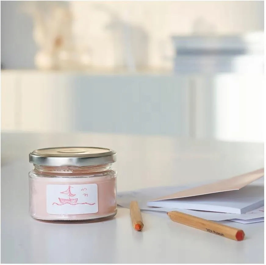 شمع معطر وردي بغطاء