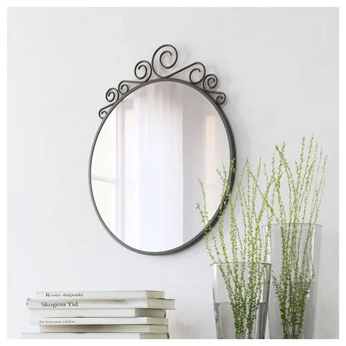 مراة كلاسك جداري دائري اسود