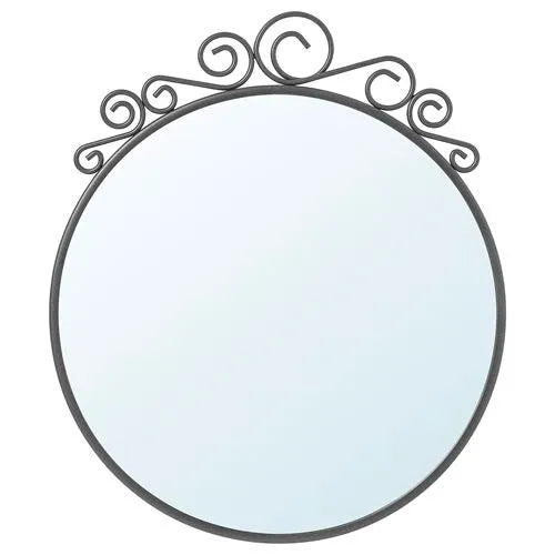 مراة كلاسك جداري دائري اسود