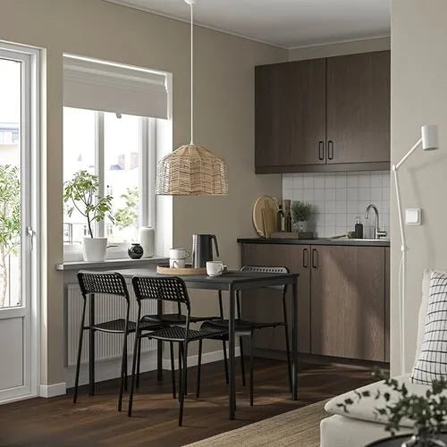 ميز طعام اسود + 4 كراسي